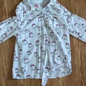 A beautiful blouse button down with tie